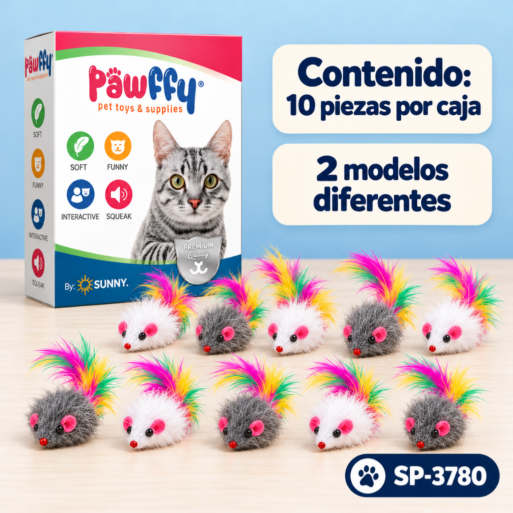 Ratoncillos Catnip Esponjoso 10 piezas