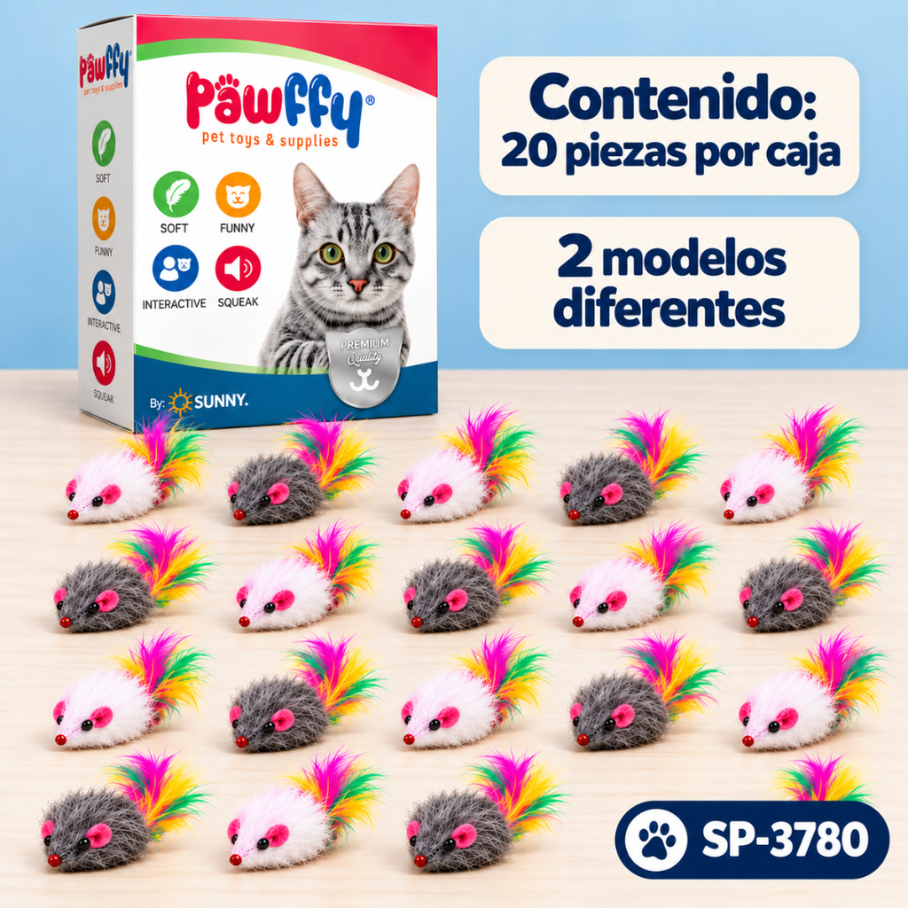 Ratoncillos Catnip Esponjoso 20 piezas