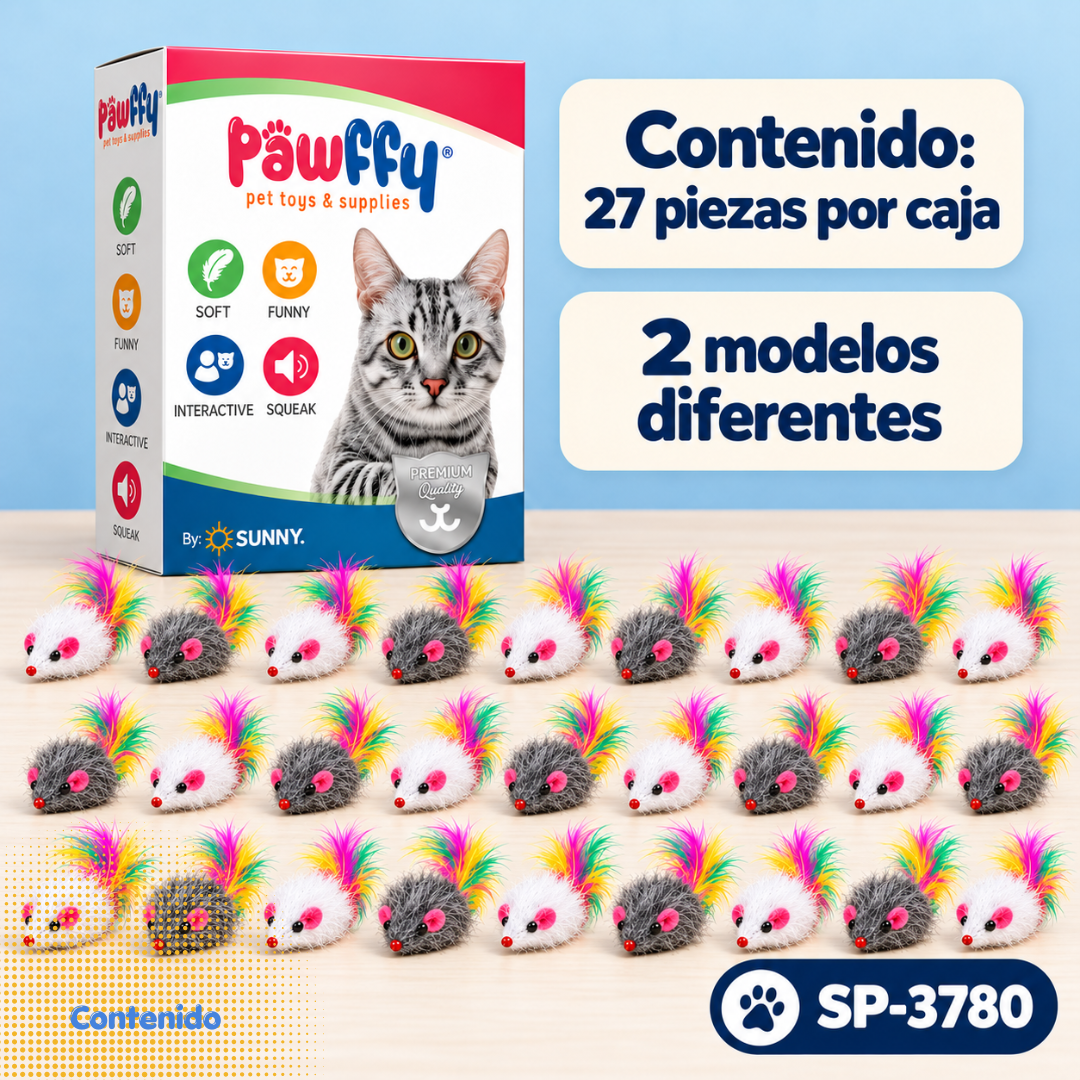 Ratoncillos Catnip Esponjoso 27 piezas