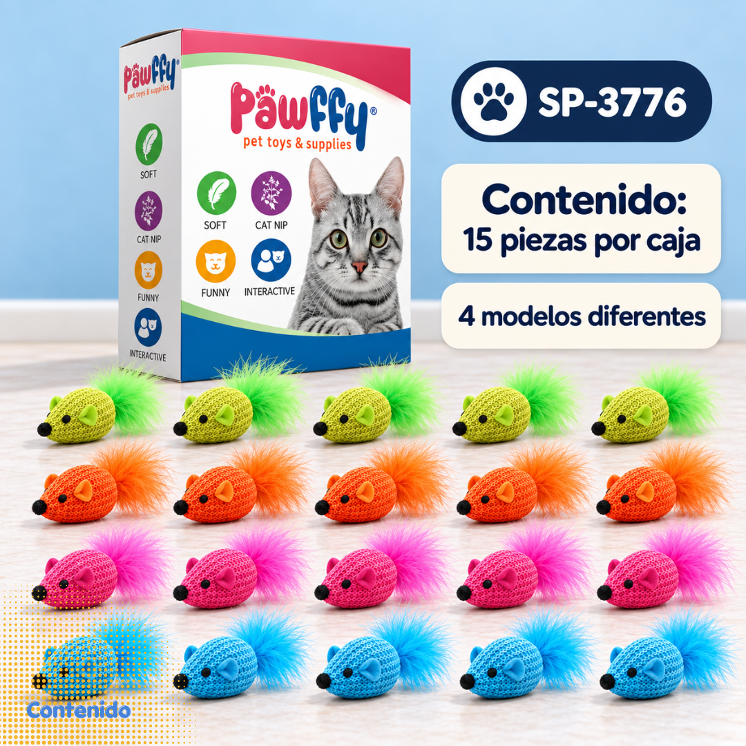 Ratones CAT-NIP 15 piezas
