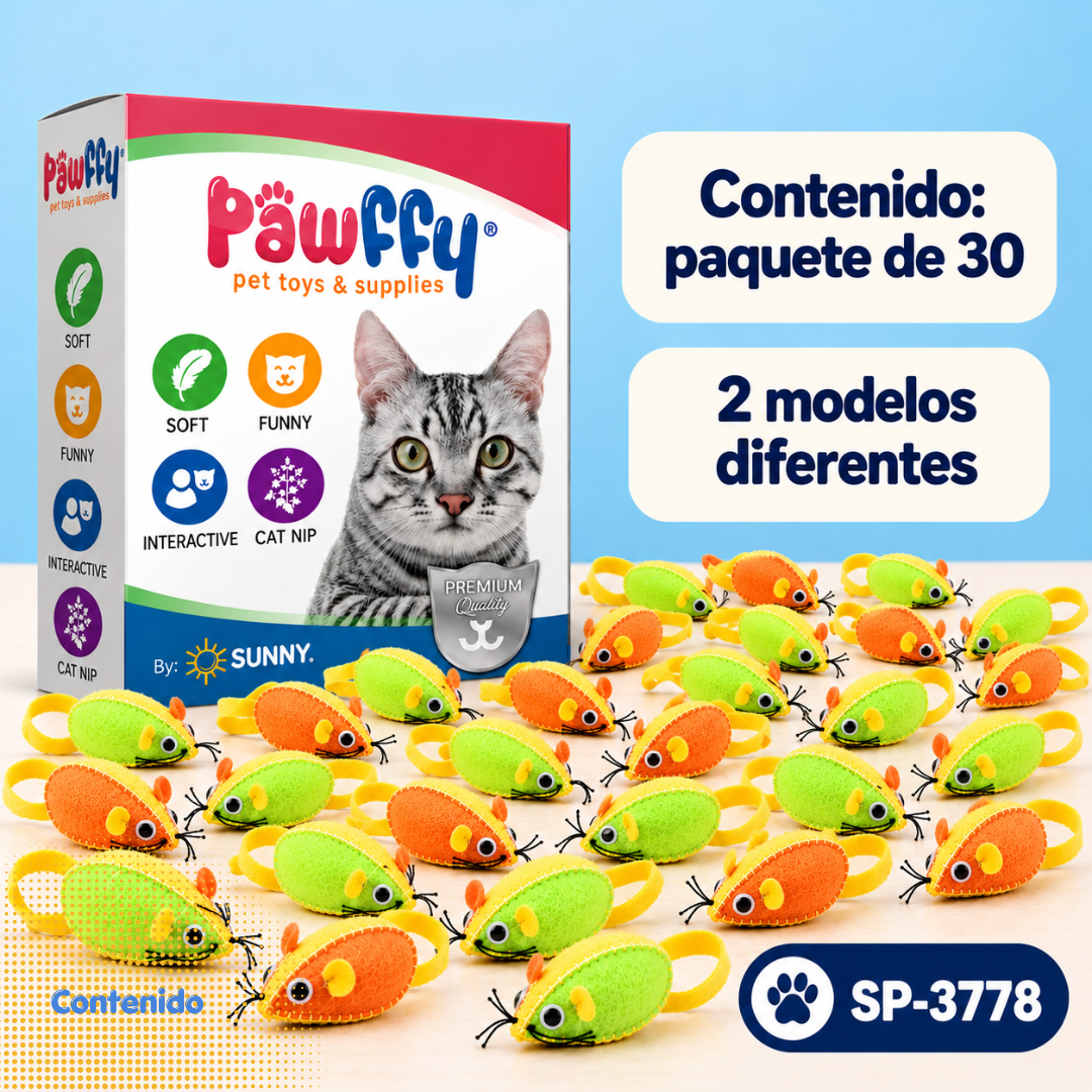 Ratones Soft CatNip 30 piezas